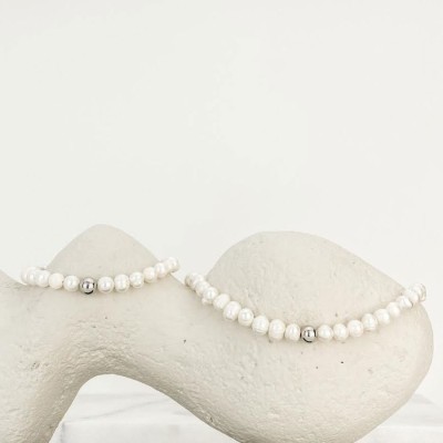 Perlový choker náhrdelník Marilda - chirurgická ocel, sladkovodní perla